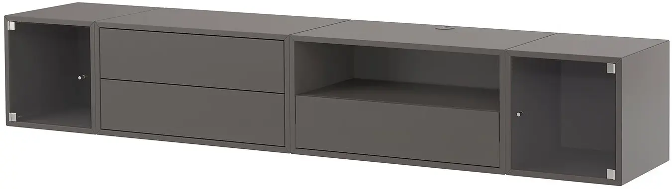 Tumba pentru TV Ikea Eket sticla transparenta 210x35x35 (Gri Inchis) - 2