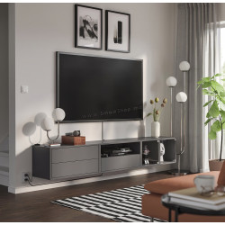 Tumba pentru TV Ikea Eket sticla transparenta 210x35x35 (Gri Inchis)