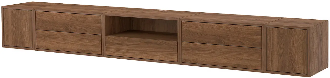 Tumba pentru TV Ikea Eket cu usi 280x35x35 (Maro/Aspect Nuc) - 2