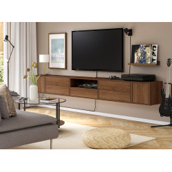 Tumba pentru TV Ikea Eket cu usi 280x35x35 (Maro/Aspect Nuc)