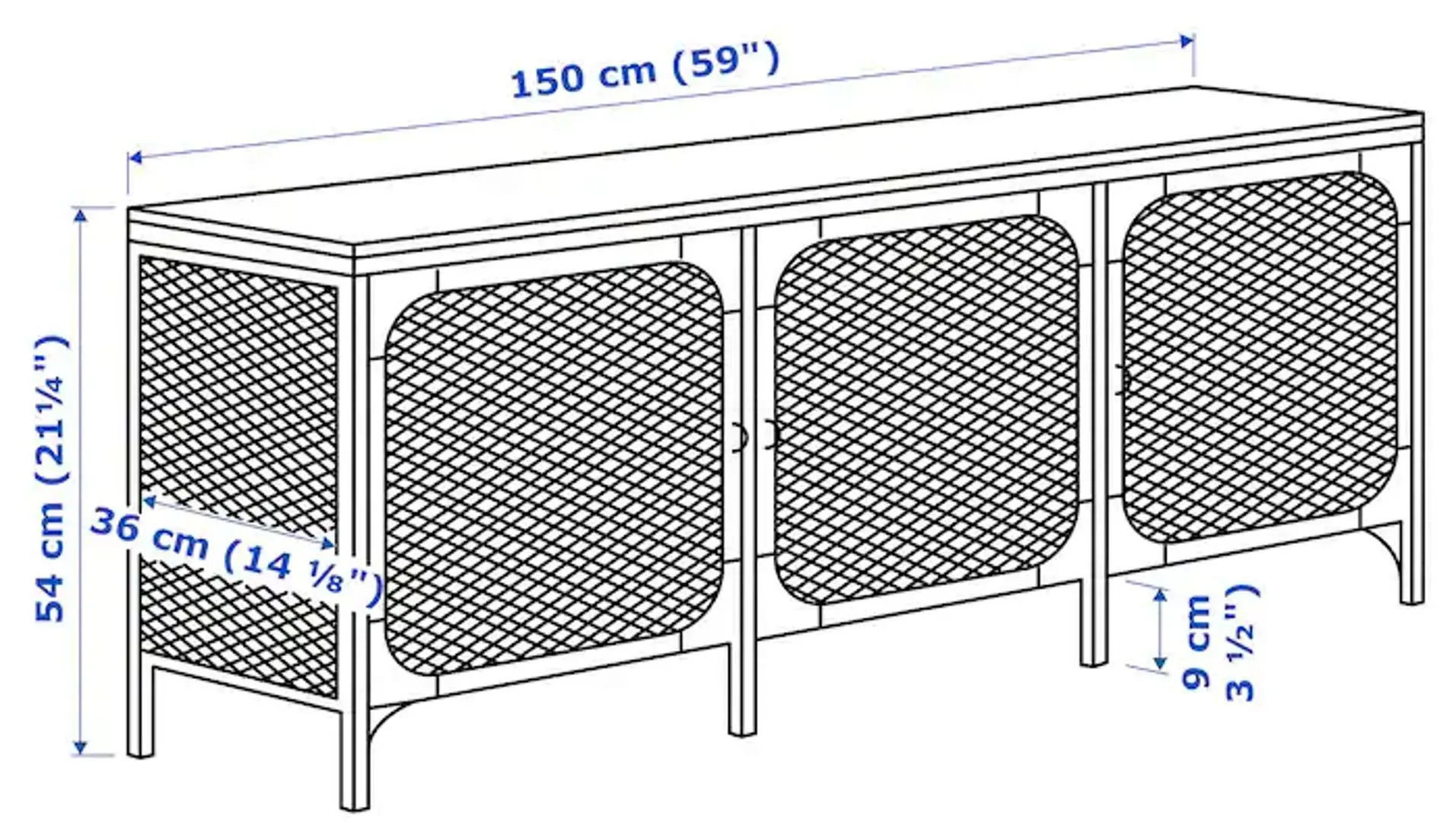 Tumba pentru TV Ikea Fjallbo 150x36x54 (Negru)