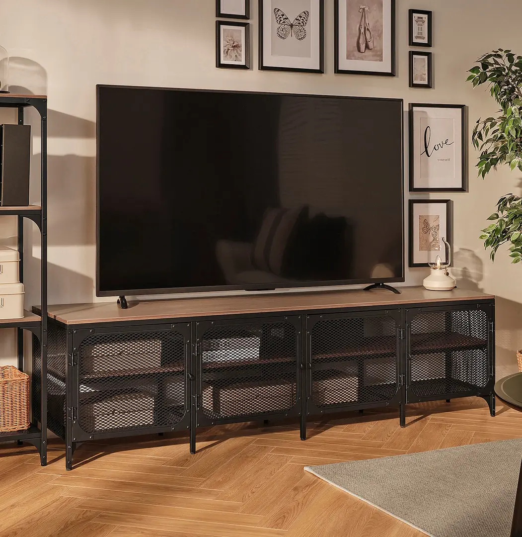 Tumba pentru TV Ikea Fjallbo 198x45x54 (Negru/Natural)