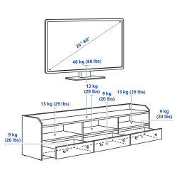 Тумба РТВ Ikea Hauga 206x46x54 (Белый) Thumb