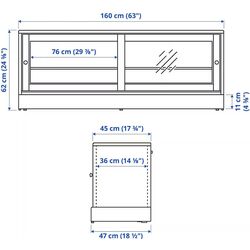 Tumba pentru TV Ikea Havsta usi sticla 160x47x62 (Alb) Thumb