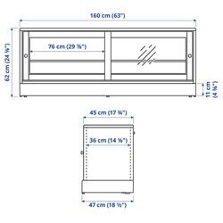 Тумба РТВ Ikea Havsta стеклянные дверцы 160x47x62 (Серо-Бежевый) Thumb