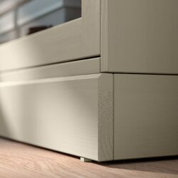 Тумба РТВ Ikea Havsta стеклянные дверцы 160x47x62 (Серо-Бежевый) Thumb