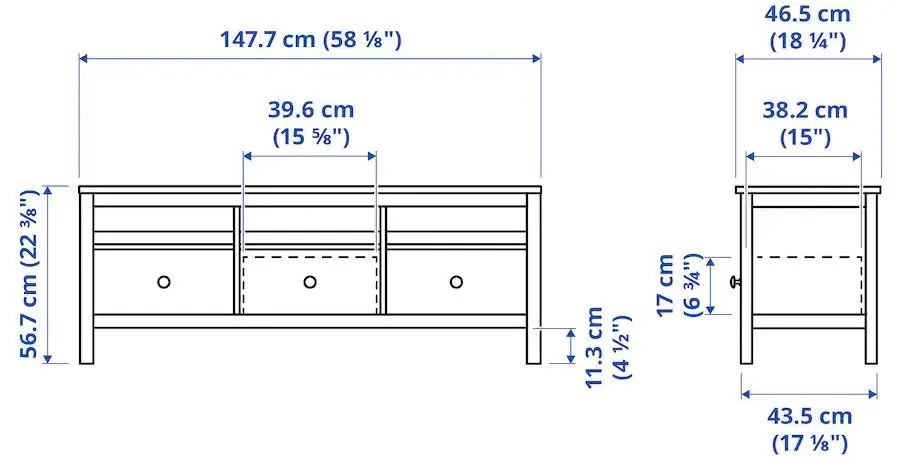 Tumba pentru TV Ikea Hemnes 148x47x57 (Alb/Maro-deschis)