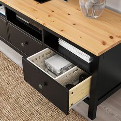 Тумба РТВ Ikea Hemnes 148x47x57 (Черно-коричневый/Светло-коричневый) Thumb