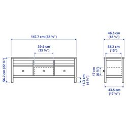 Тумба РТВ Ikea Hemnes 148x47x57 (Черно-коричневый/Светло-коричневый) Thumb