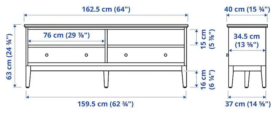 Tumba pentru TV Ikea Idanas 162x40x63 (Alb)