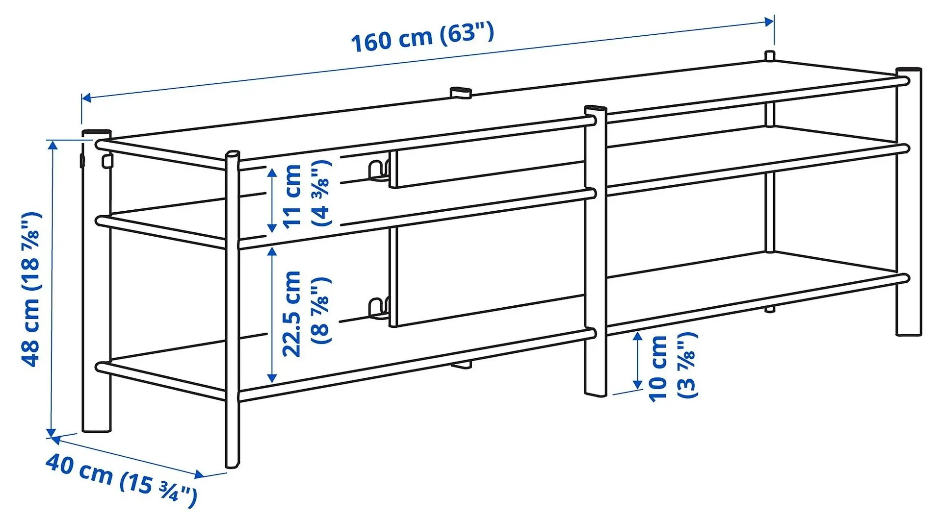 Tumba pentru TV Ikea Jattesta 160x40x49 (Alb/Bambus Deschis)