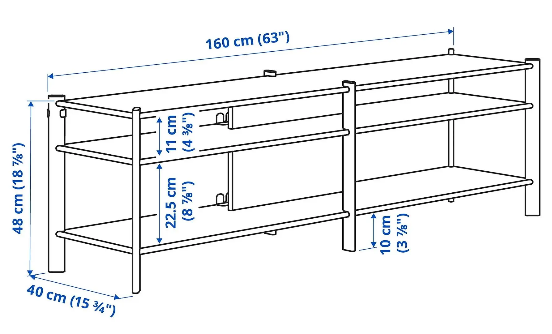 Tumba pentru TV Ikea Jattesta 160x40x49 (Negru)