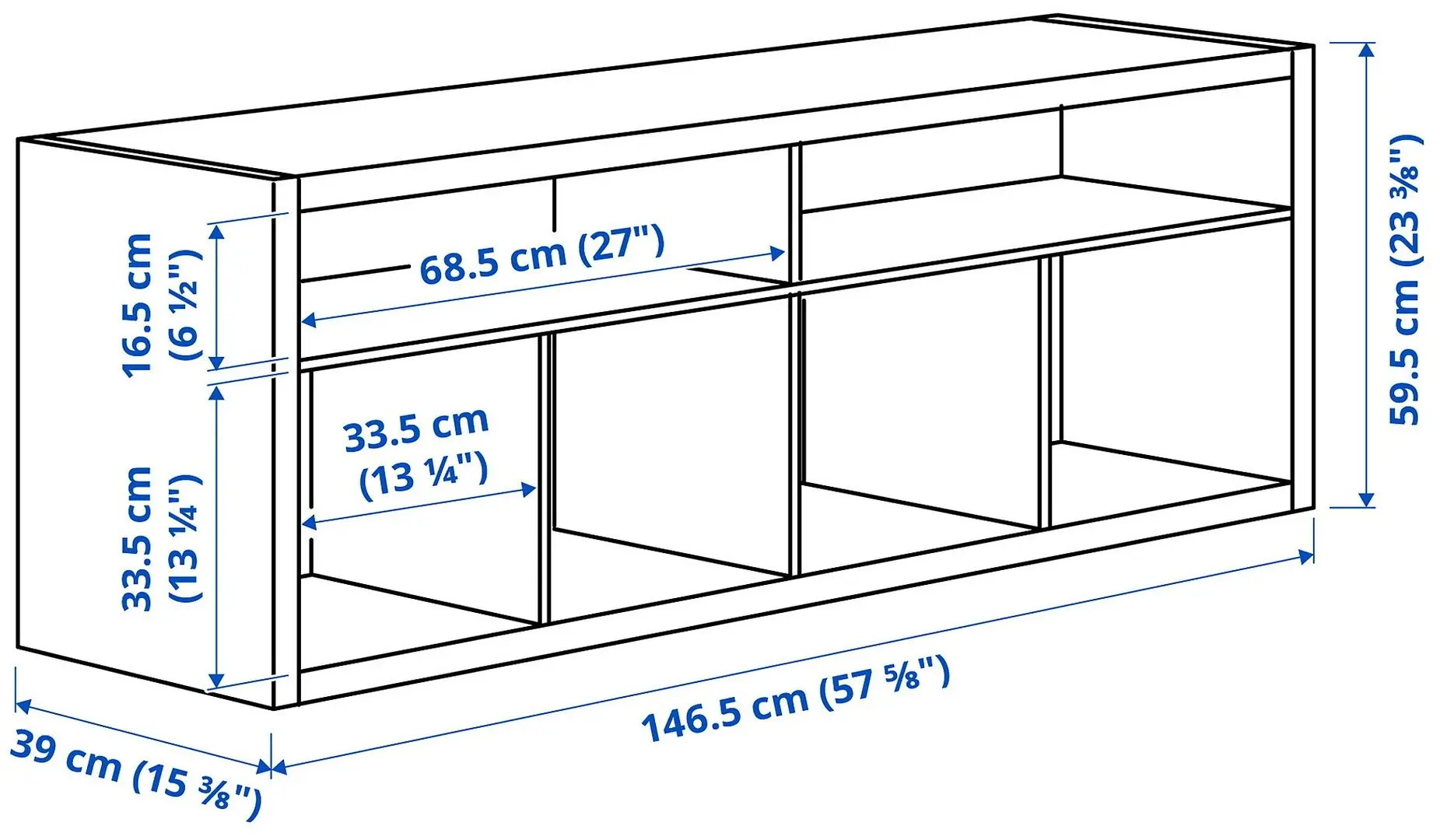 Tumba pentru TV Ikea Kallax 147x39x60 (Negru-maro) - 2