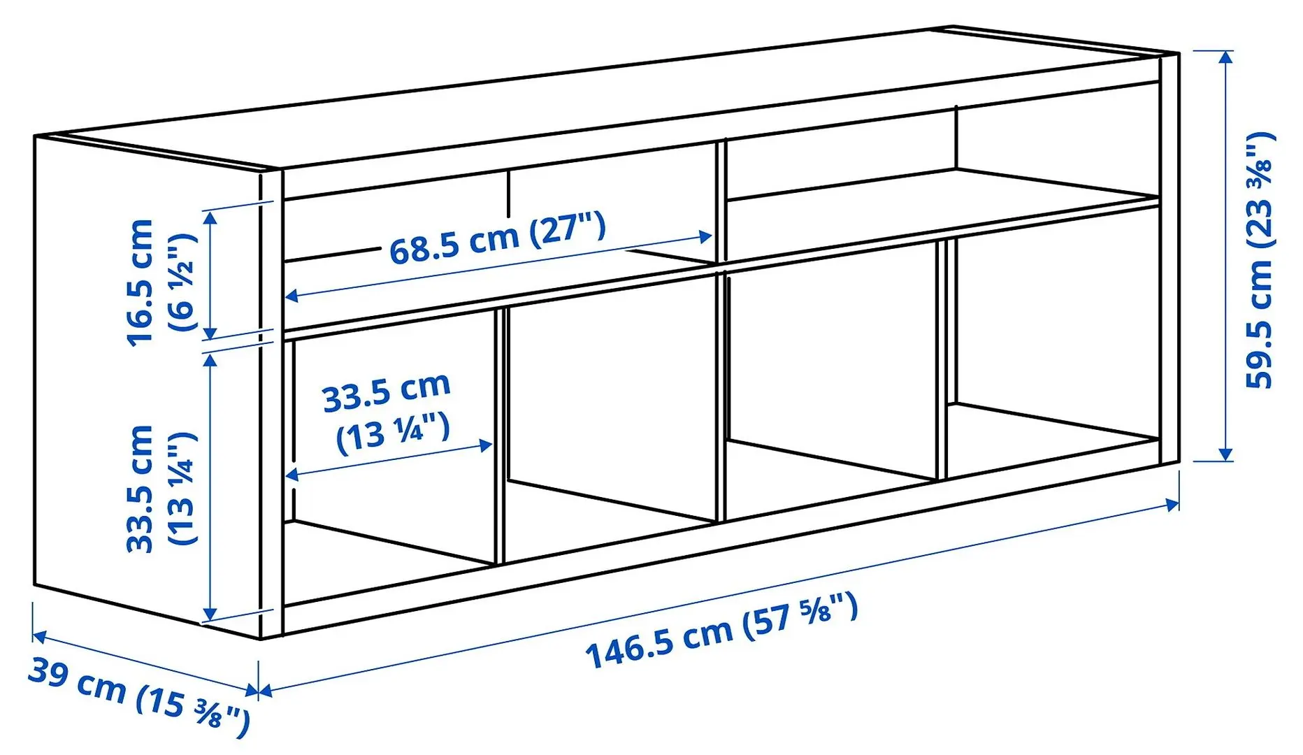 Tumba pentru TV Ikea Kallax 147x39x78 (Alb)