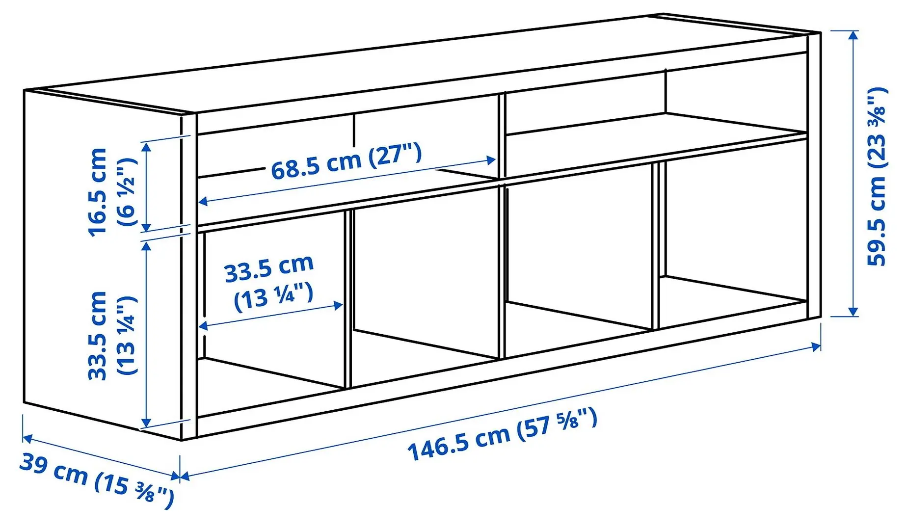 Tumba pentru TV Ikea Kallax 147x60 (Negru-Maro)