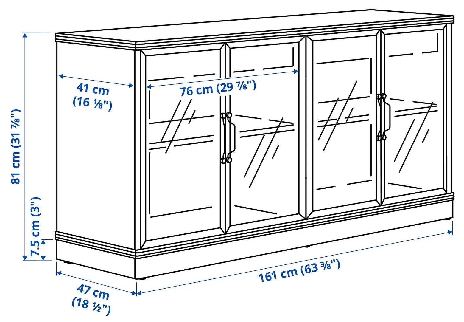 Tumba pentru TV Ikea Lanesund 322x47x81 (Gri-Maro)
