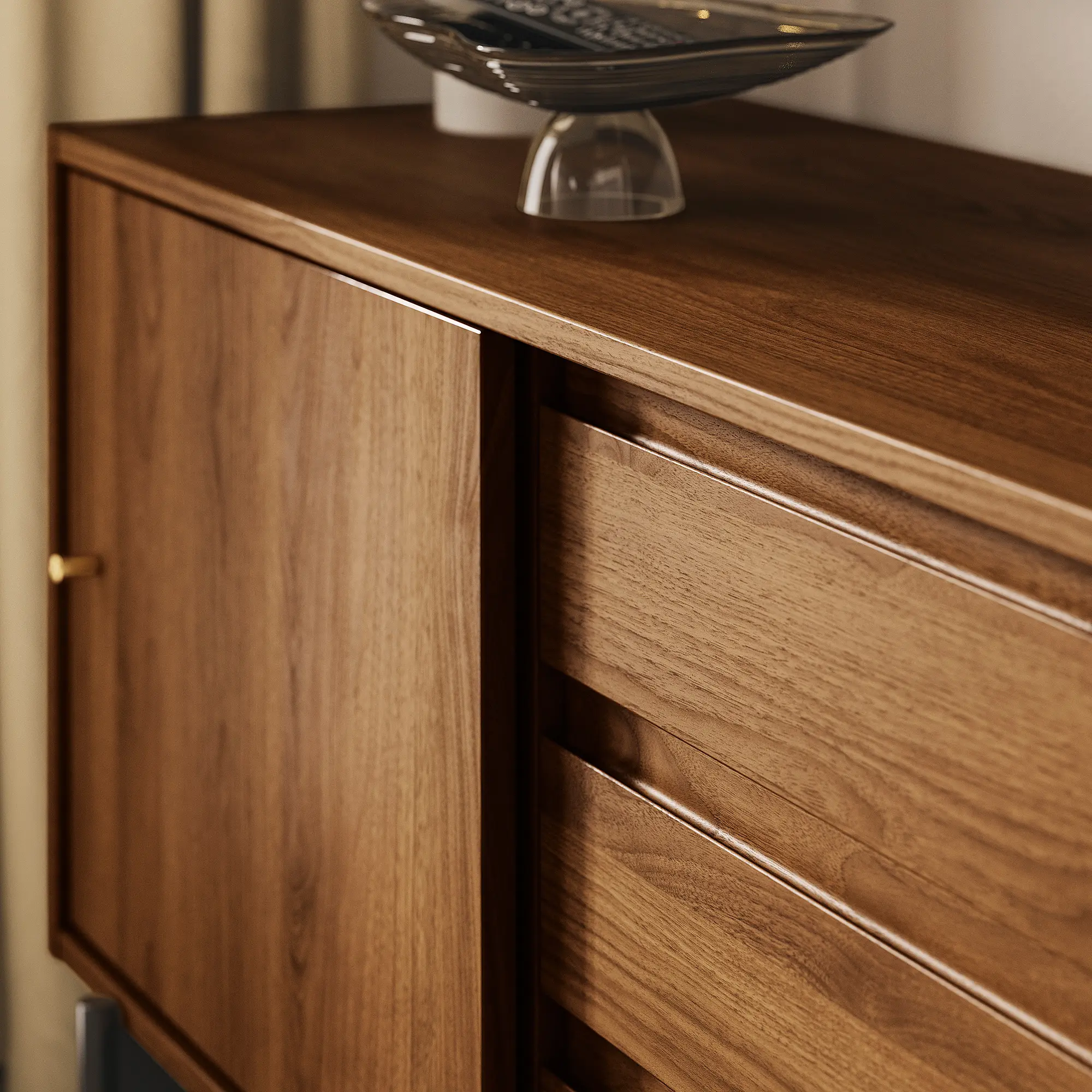 Tumba pentru TV Ikea Radmanso 176x48x66 (Nuc maro)