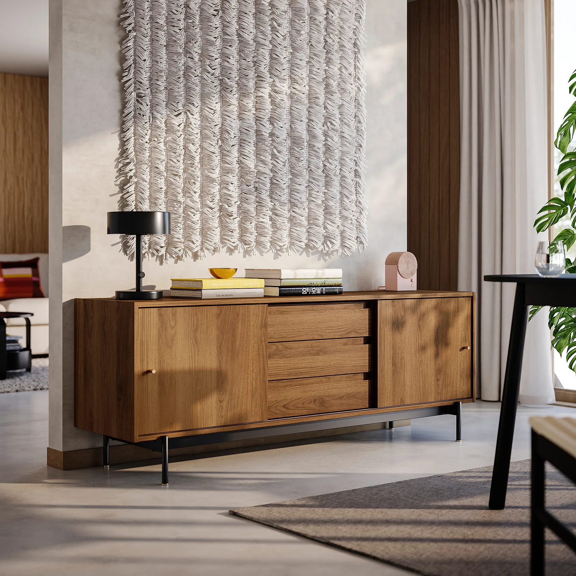 Tumba pentru TV Ikea Radmanso 176x48x66 (Nuc maro)