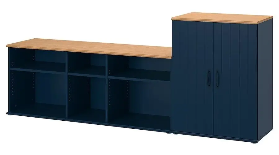 Tumba pentru TV Ikea Skruvby 226x38x90 (Negru-Albastru)