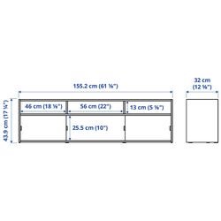 Тумба РТВ Ikea Spiksmed раздвижные двери 155x32x44 (Серый) Thumb