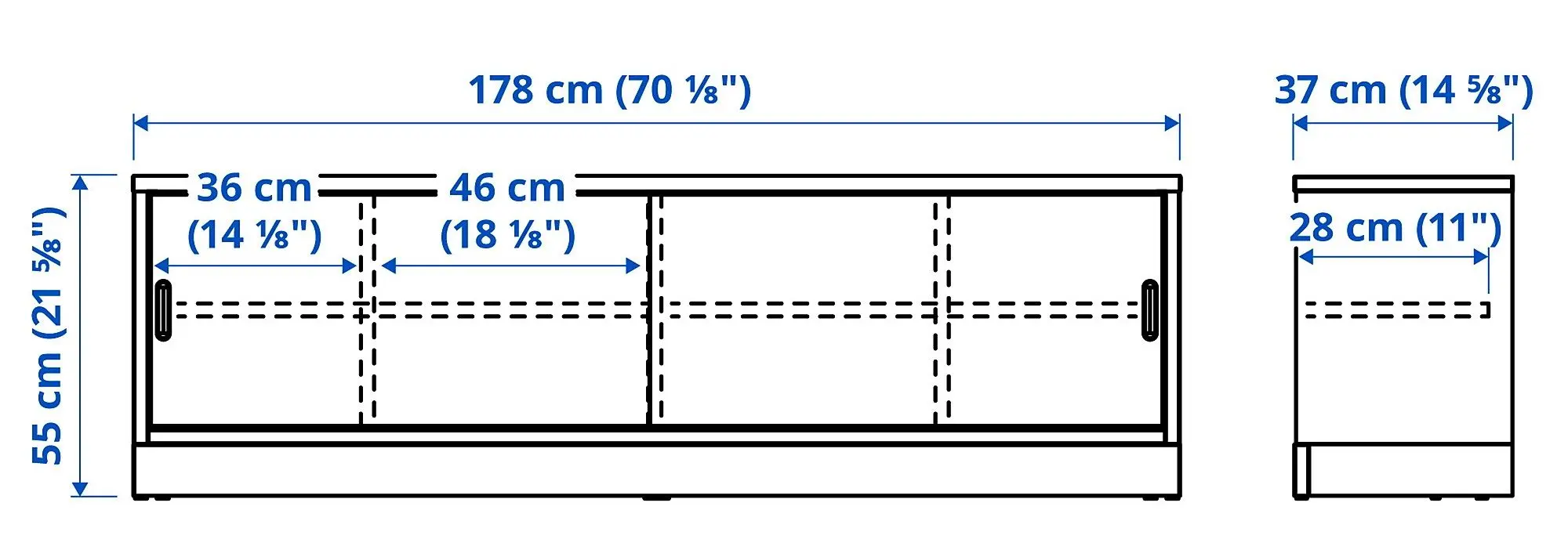Tumba pentru TV Ikea Tonstad 178x37x55 (Furnir Stejar)