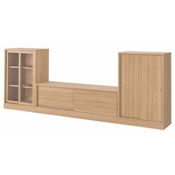Tumba pentru TV Ikea Tonstad usi glisante/frunir/sticla transparenta 342х37х120 (Stejar) Thumb