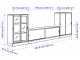 Тумба РТВ Ikea Tonstad раздвижные дверцы/шпон/прозрачное стекло 342х37х120 (Коричневый Дуб)