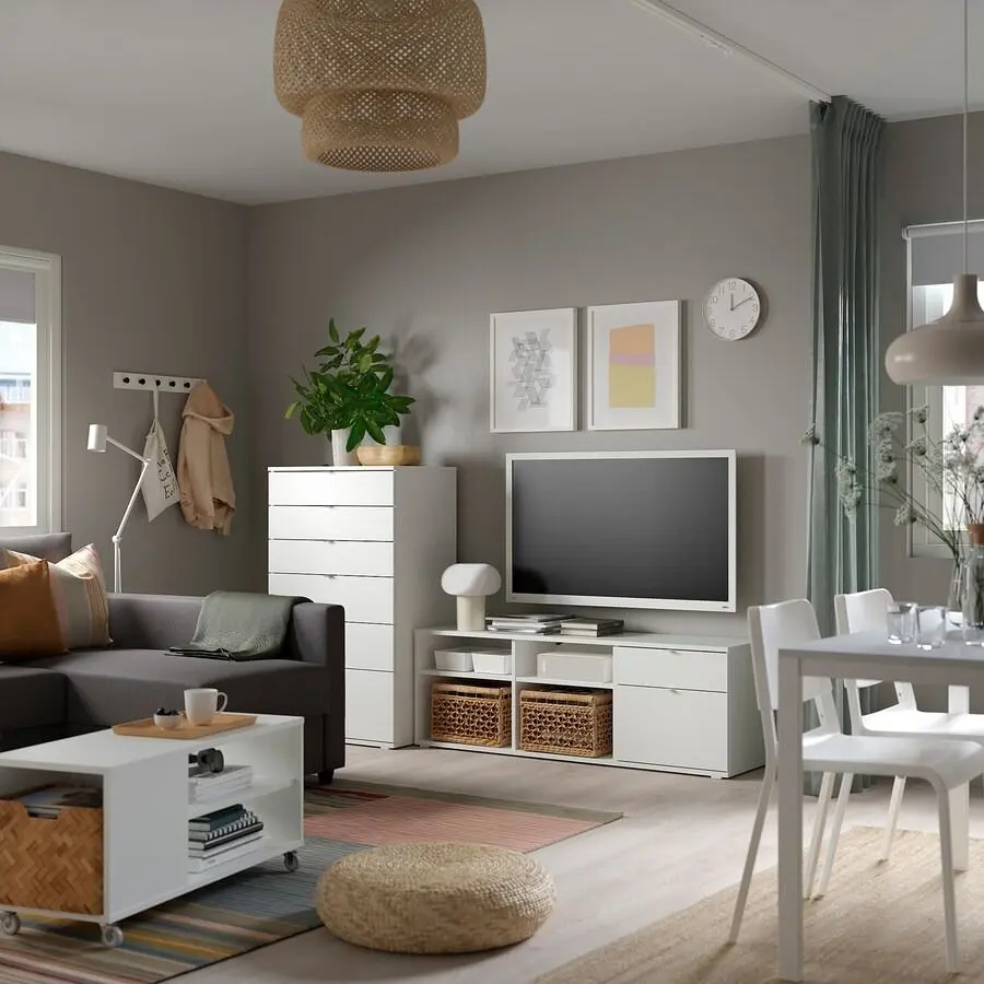 Tumba pentru TV Ikea Vihals 216x47x120 (Alb)