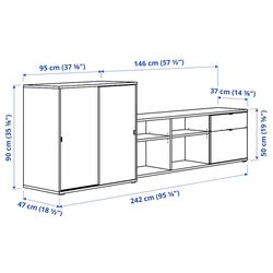 Tumba pentru TV Ikea Vihals 242x37x90 (Alb) Thumb
