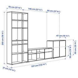 Tumba pentru TV Ikea Vihals 337x47x200 (Alb) Thumb