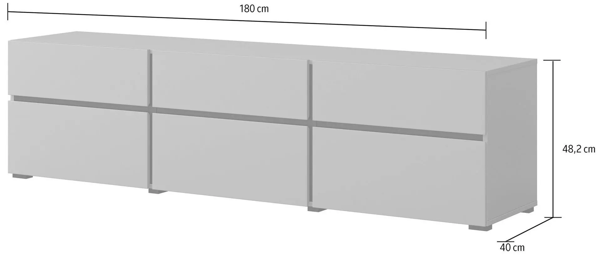 Tumba pentru TV Helvetia Cross 3D3S (White/Black)