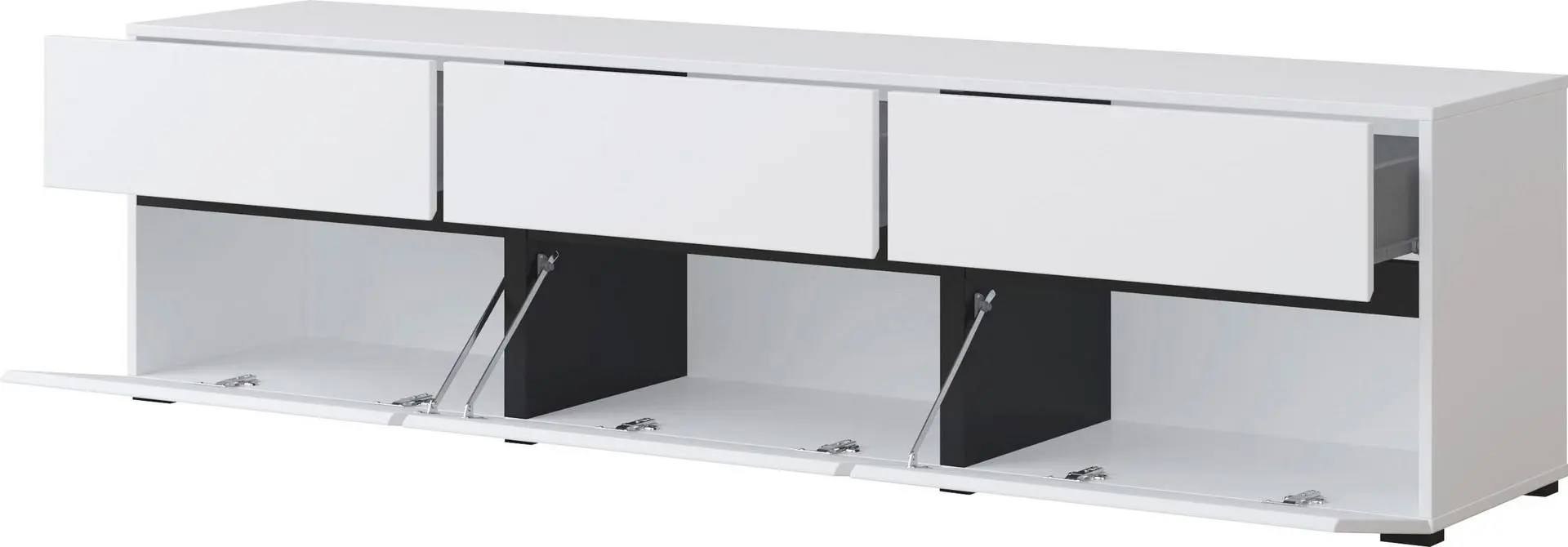 Tumba pentru TV Helvetia Cross 3D3S (White/Black)