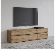 Tumba pentru TV Helvetia Cross 3D3S (Wotan Oak/Black)