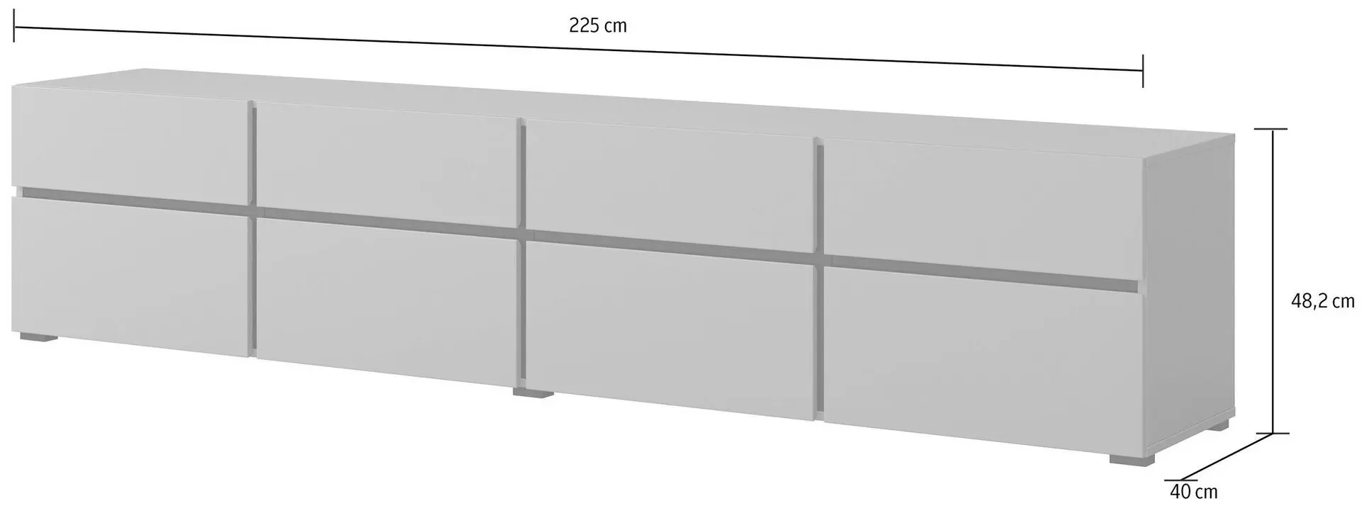 Tumba pentru TV Helvetia Cross 4D4S (White/Black)