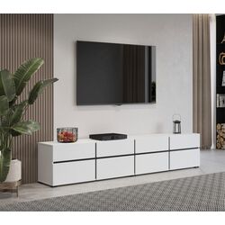 Tumba pentru TV Helvetia Cross 4D4S (White/Black)