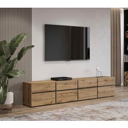 Tumba pentru TV Helvetia Cross 4D4S (Wotan Oak/Black)