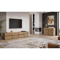 Тумба РТВ Helvetia Cross 4D4S (Wotan Oak/Black) Thumb