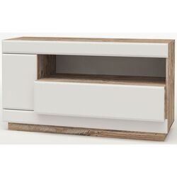 Tumba pentru TV КМК 0554 1D1IA Rokset (White Gloss/Yukon Oak)