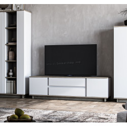 Tumba pentru TV Magnusplus Concept 2D2S (Grey Craft Oak/Nimphea Alba)