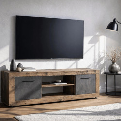 Тумба РТВ Mebel Elite Blago 140cm (Dark Oak/Graphite)