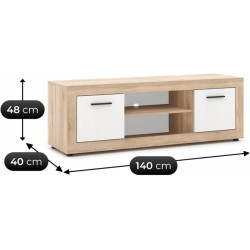 Tumba pentru TV Mebel Elite Blago 140cm (Sonoma Oak/White) Thumb
