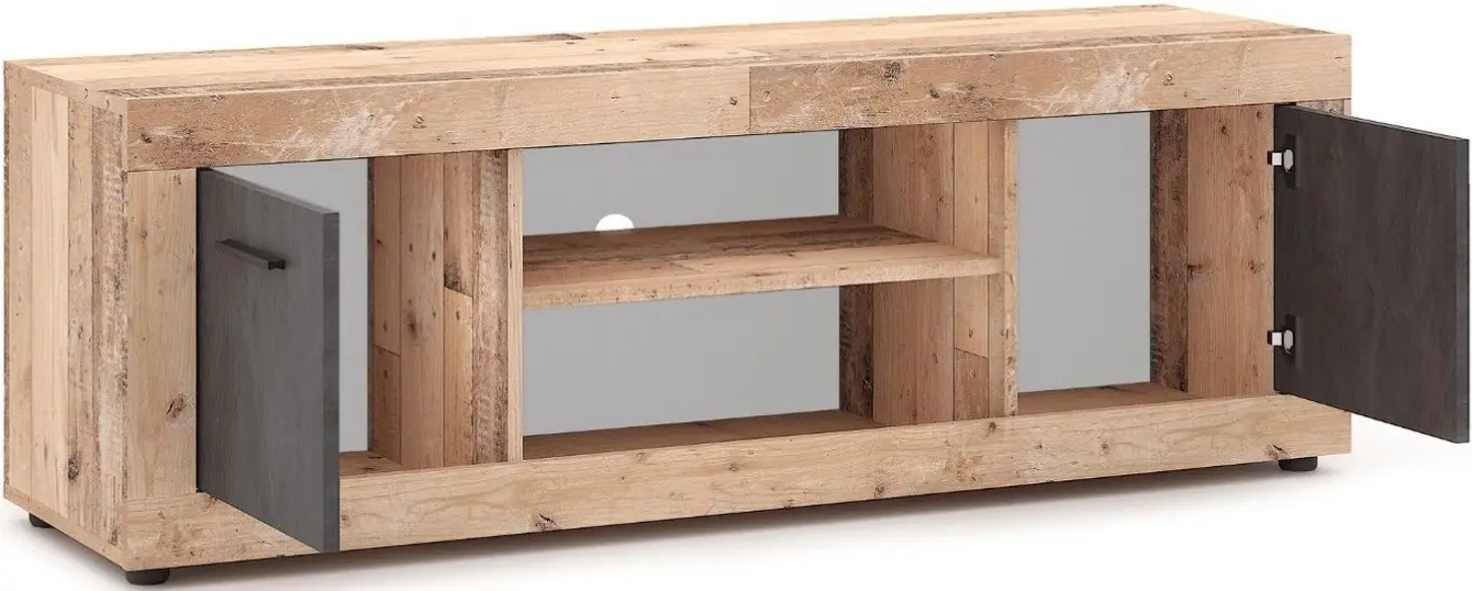 Тумба РТВ Mebel Elite Blago 140cm (Untreated Oak/Graphite) - 4