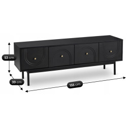 Тумба РТВ Mebel Elite Marlen 155cm (Black) Thumb