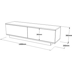 Tumba pentru TV Mirage Design Fonda FN1-LB (Larex Black) Thumb