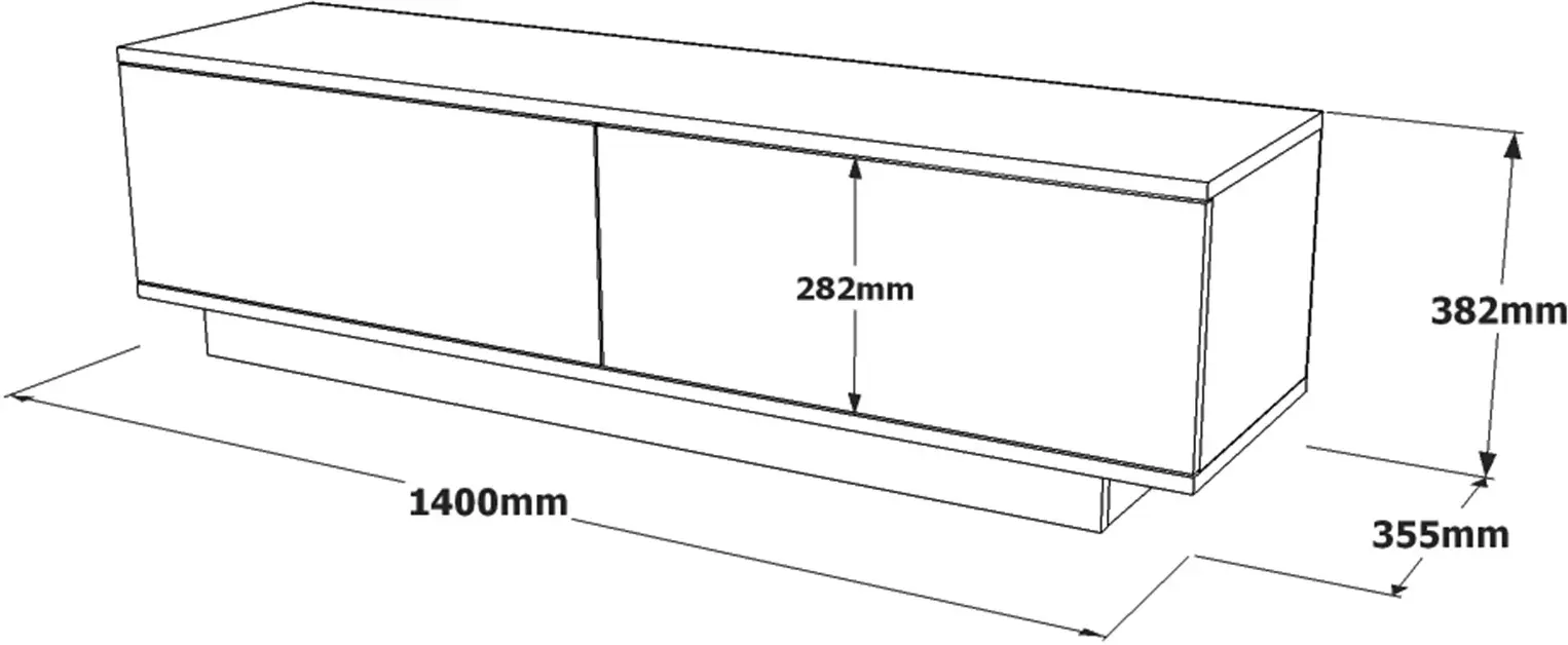 Tumba pentru TV Mirage Design Fonda FN1-LB (Larex Black)
