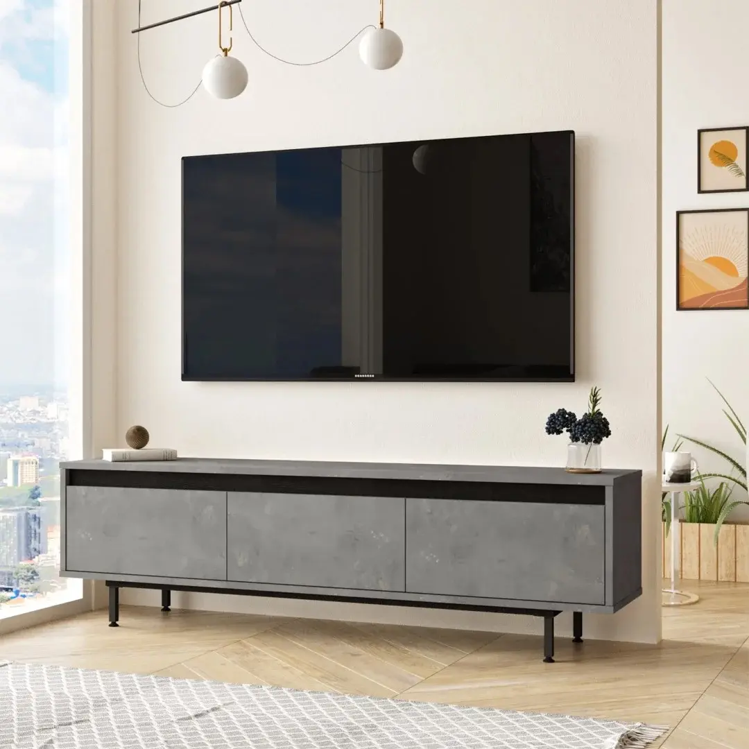 Тумба РТВ Mirage Design Luvio LV1-RL (Concrete/Larex Black)