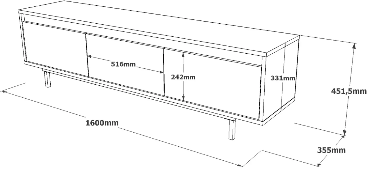Тумба РТВ Mirage Design Luvio LV1-RL (Concrete/Larex Black)
