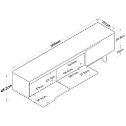 Tumba pentru TV Mirage Meble D1 (White/Light Walnut) Thumb