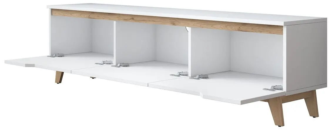 Tumba pentru TV Mirage Meble D1 (White/Light Walnut)