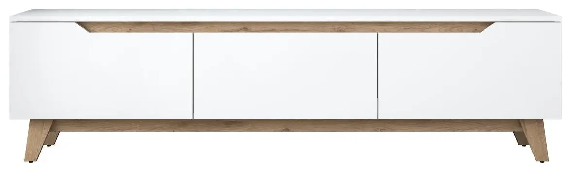 Tumba pentru TV Mirage Meble D1 (White/Light Walnut)